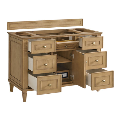 Renovate for Less Atlanta Lorelai 48" Single Vanity, Light Natural Oak, w/ 3 CM Tajnar Eclos Top