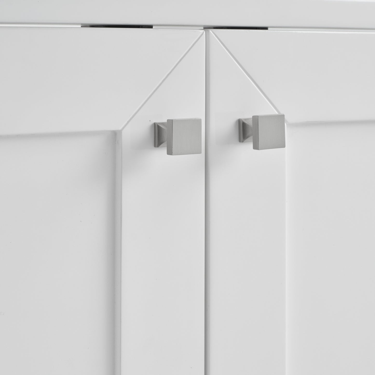 Renovate for Less Atlanta Chianti 24" Single Cabinet, Glossy White, Brushed Nickel