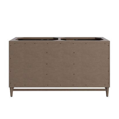 Portland 60" Double Vanity Whitewashed Walnut w/ 3 CM Carrara Marble Top