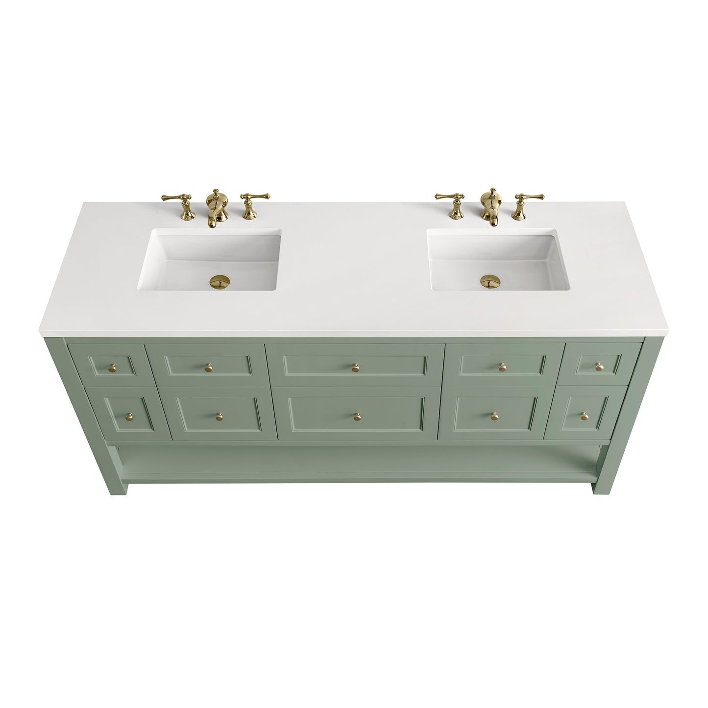 Renovate for Less Atlanta Breckenridge 72" Double Vanity Base Only, Smokey Celadon