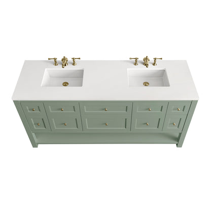 Renovate for Less Atlanta Breckenridge 72" Double Vanity Base Only, Smokey Celadon