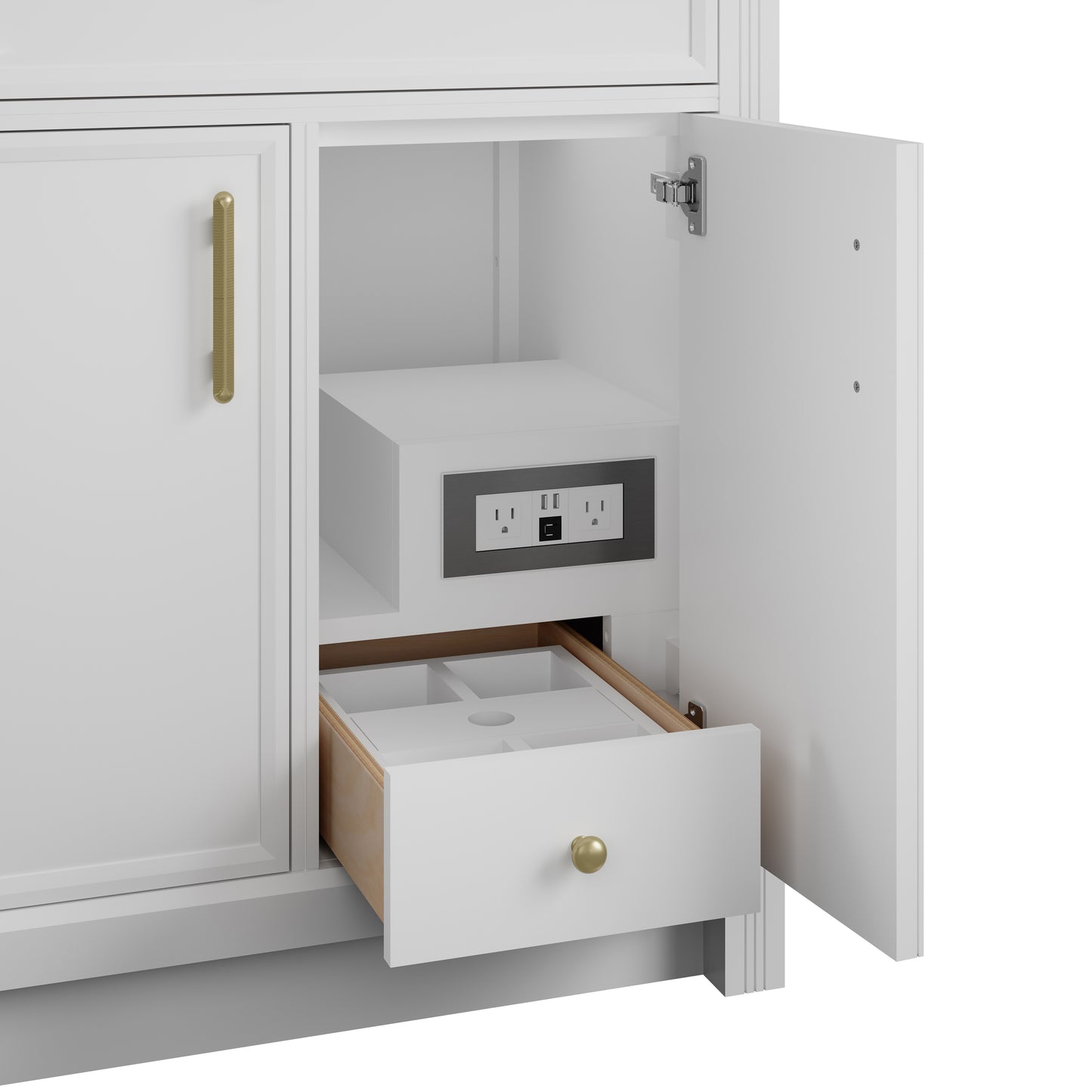 Renovate for Less Atlanta Bellshire 30" Single Vanity, Bright White w/ 3 CM Victorian Silver Silestone Top