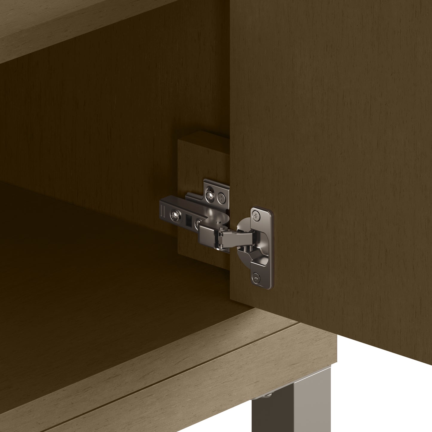 Renovate for Less Atlanta Chicago 48" Single Vanity, Walnut Whisper, w/ 3 CM Eternal Jasmine Pearl Silestone® Top