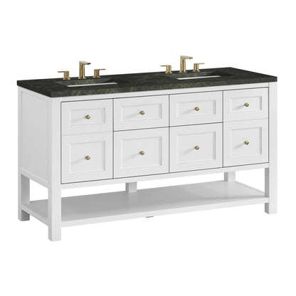 Renovate for Less Atlanta Breckenridge 60" Double Vanity, Bright White, w/ 3 CM Phantome Eclos Top