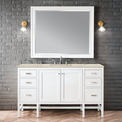 Renovate for Less Atlanta Addison 60" Single Vanity, Glossy White, w/ 3 CM Tajnar Eclos Top