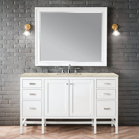 Addison 60" Single Vanity, Glossy White, w/ 3 CM Tajnar Eclos Top
