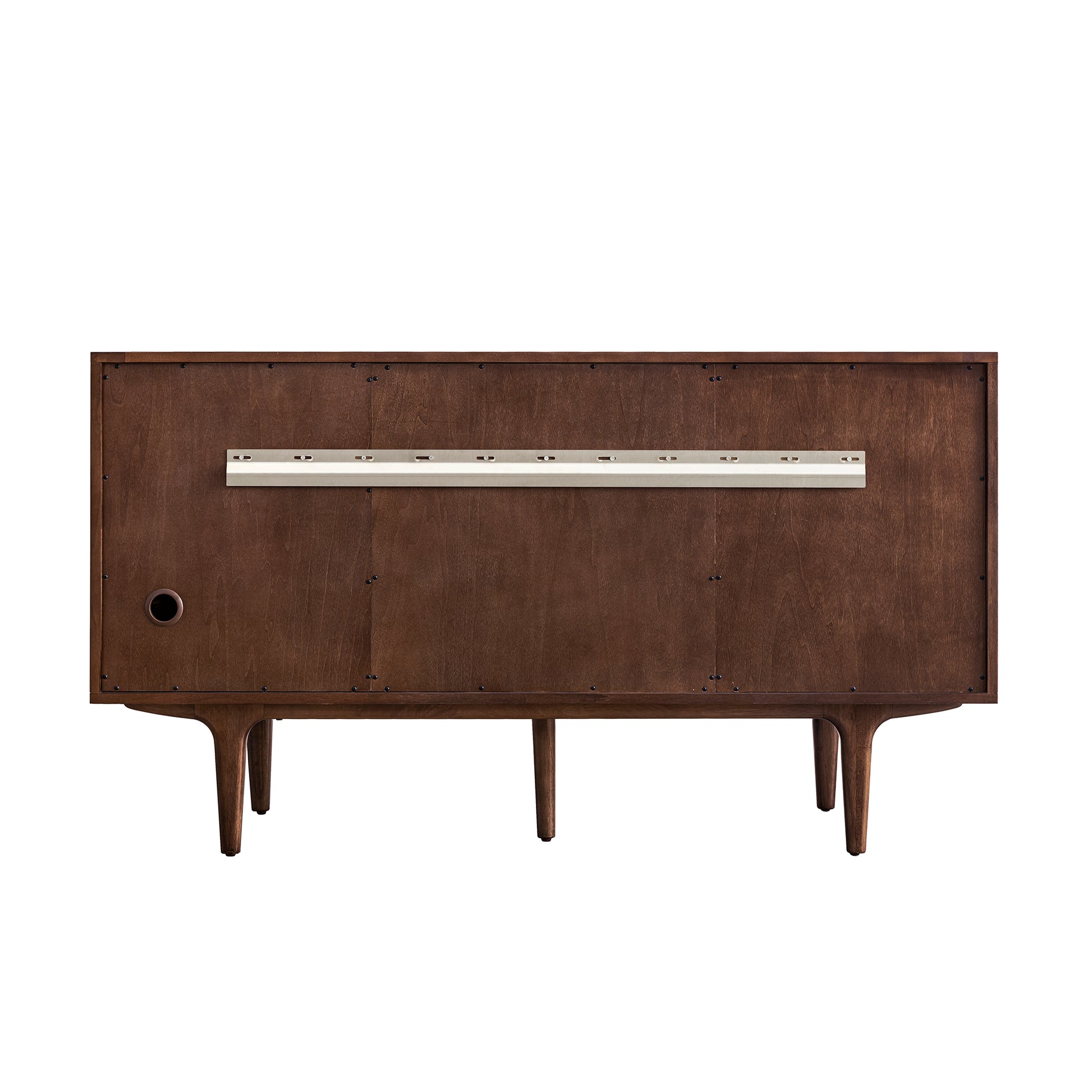 Renovate for Less Atlanta Amberly 60" Double Vanity, Mid-Century Walnut w/ 3 CM Carrara Marble Top