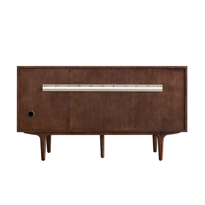 Renovate for Less Atlanta Amberly 60" Double Vanity, Mid-Century Walnut w/ 3 CM Eternal Jasmine Pearl Top
