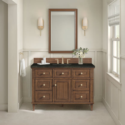 Renovate for Less Atlanta Lorelai 48" Single Vanity, Mid-Century Walnut, w/ 3 CM Phantome Eclos Top