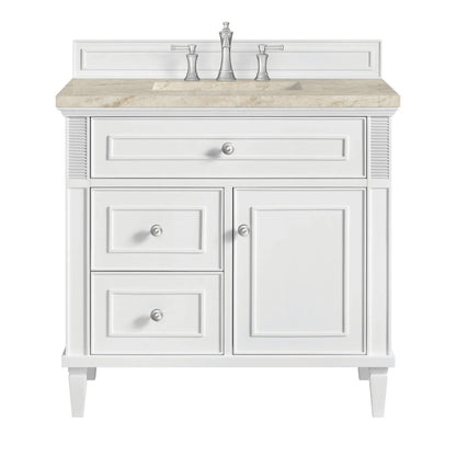 Lorelai 36" Single Vanity, Bright White, w/ 3 CM Tajnar Eclos Top