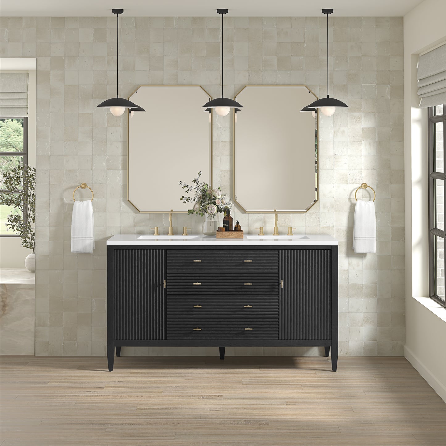 Renovate for Less Atlanta Myrrin 60" Double Vanity, Carbon Oak