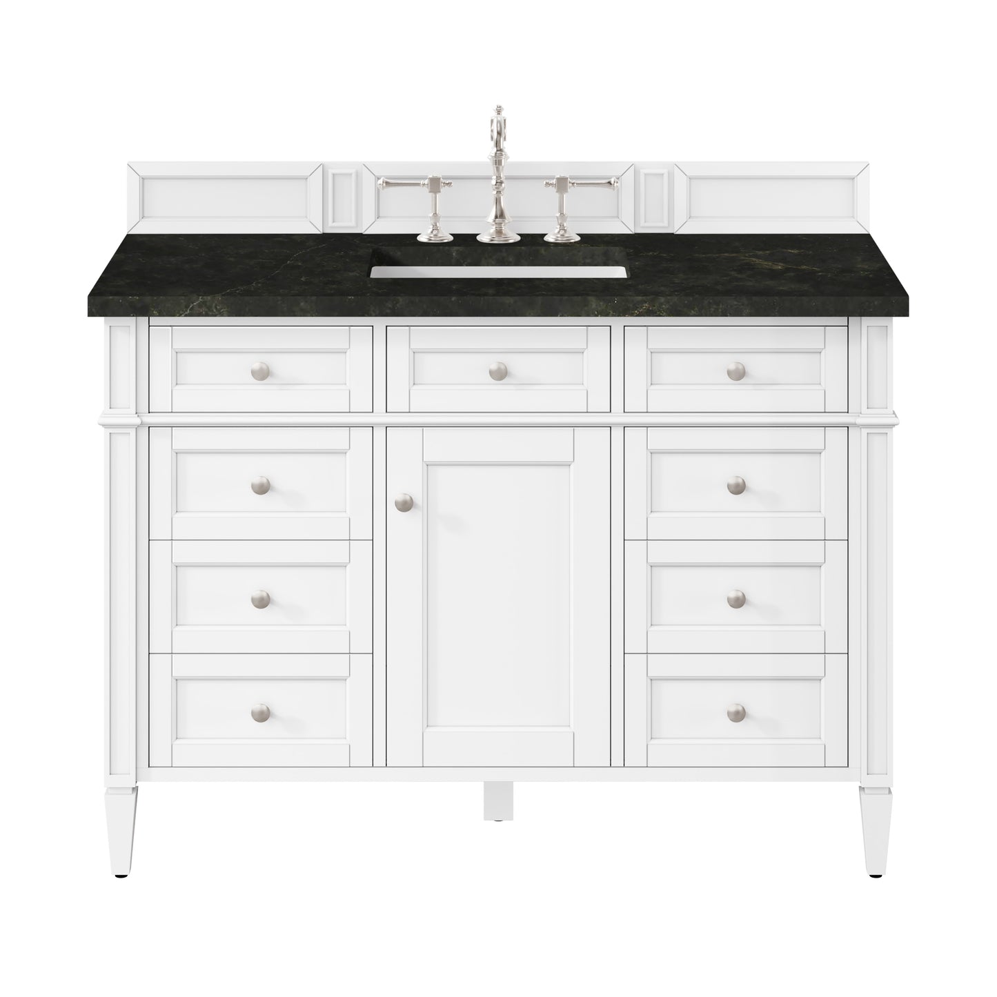 Renovate for Less Atlanta Brittany 48" Single Vanity in Bright White, w/ 3 CM Phantome Eclos Top