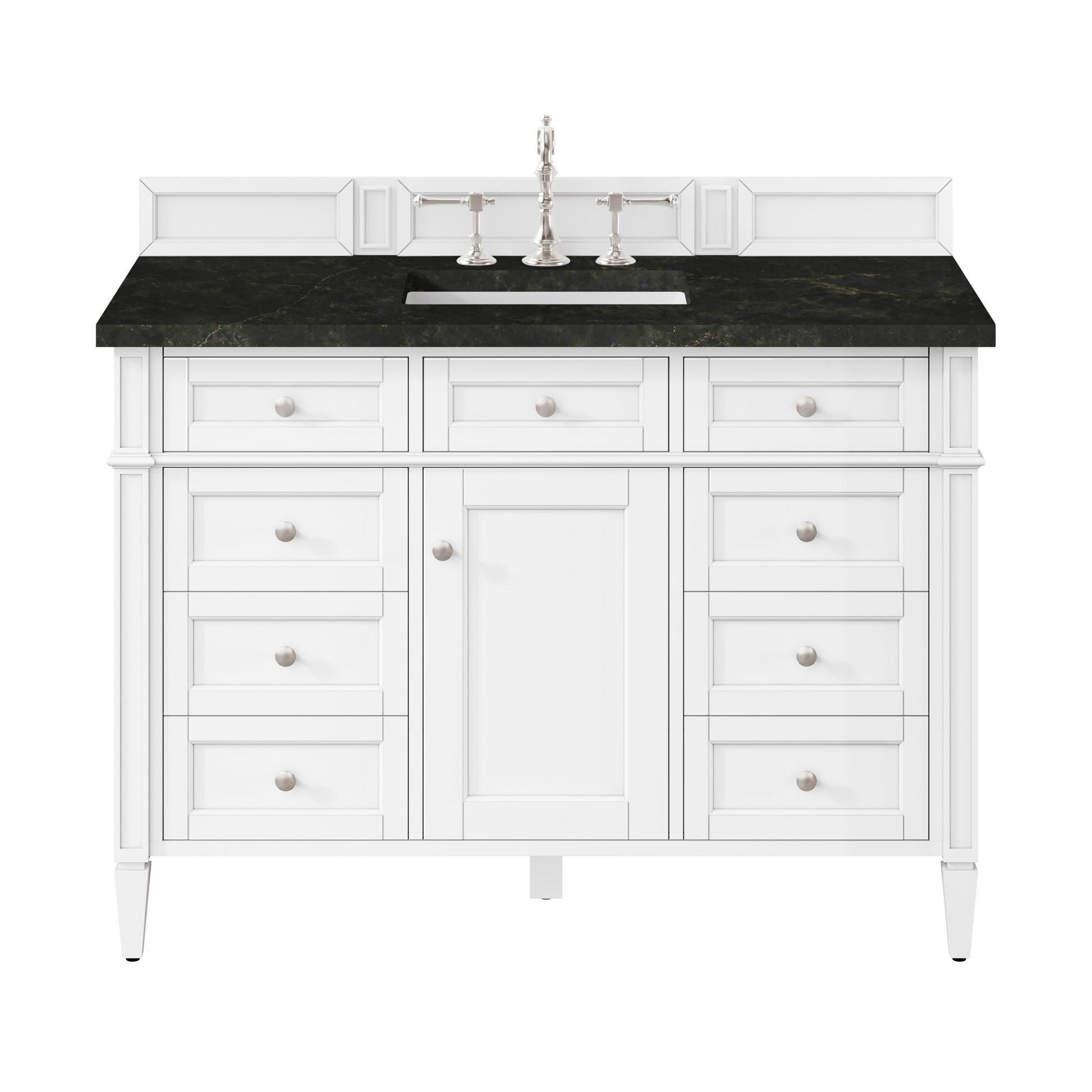 Renovate for Less Atlanta Brittany 48" Single Vanity in Bright White, w/ 3 CM Phantome Eclos Top