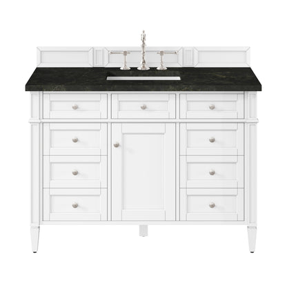 Renovate for Less Atlanta Brittany 48" Single Vanity in Bright White, w/ 3 CM Phantome Eclos Top
