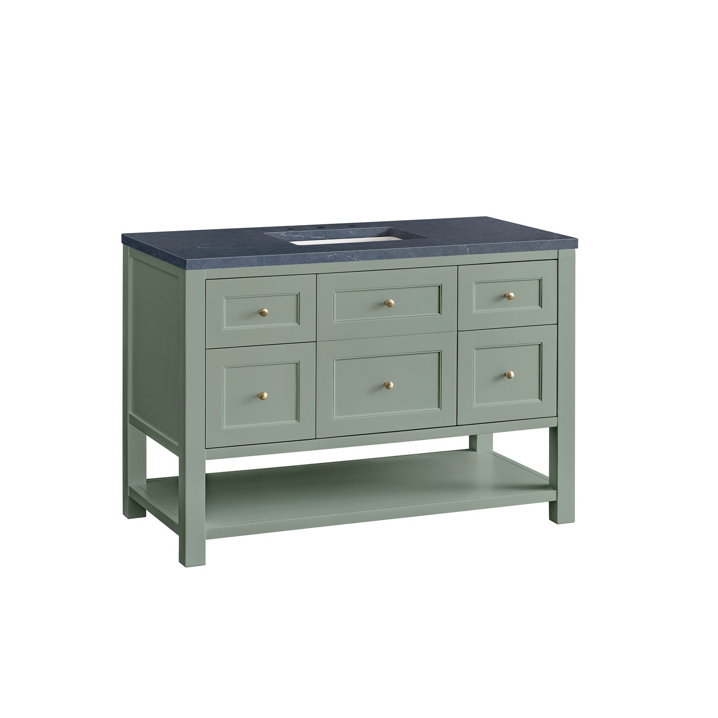 Renovate for Less Atlanta Breckenridge 48" Single Vanity, Smokey Celadon w/ 3 CM Charcoal Soapstone Top