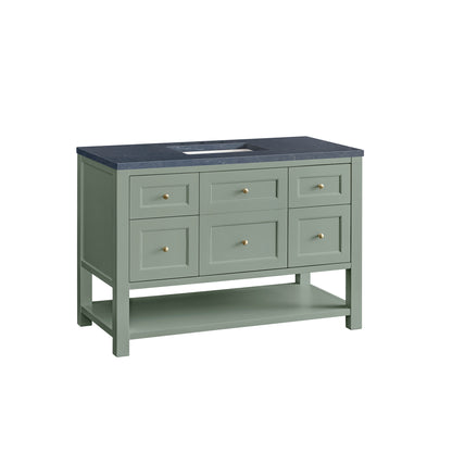 Renovate for Less Atlanta Breckenridge 48" Single Vanity, Smokey Celadon w/ 3 CM Charcoal Soapstone Top