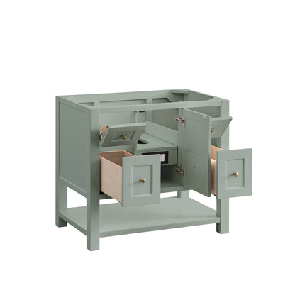 Renovate for Less Atlanta Breckenridge 36" Single Vanity, Smokey Celadon w/ 3 CM Carrara Marble Top