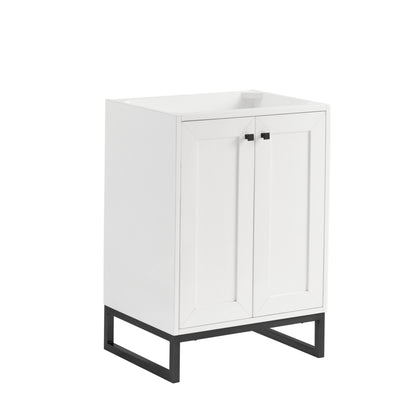 Renovate for Less Atlanta Chianti 24" Single Cabinet, Glossy White, Matte Black