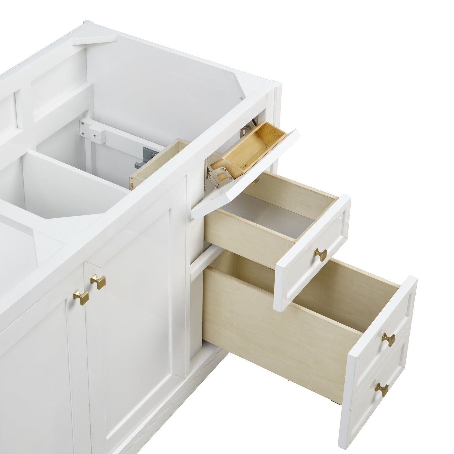 Renovate for Less Atlanta Chicago 60" Double Vanity, Glossy White, w/ 3 CM Charcoal Soapstone Silestone® Top