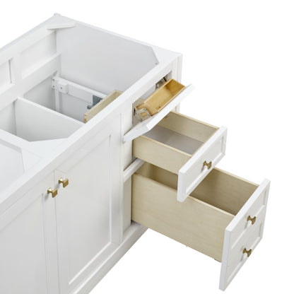 Renovate for Less Atlanta Chicago 60" Double Vanity, Glossy White, w/ 3 CM Charcoal Soapstone Silestone® Top