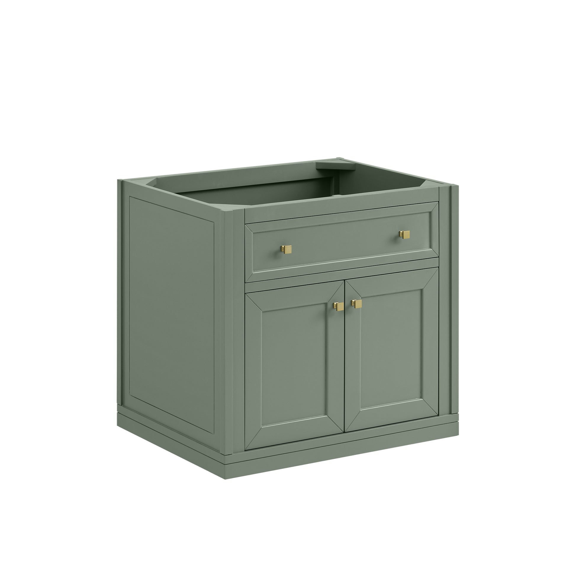 Renovate for Less Atlanta Chicago 30" Single Vanity, Smokey Celadon, w/ 3 CM Charcoal Soapstone Silestone® Top