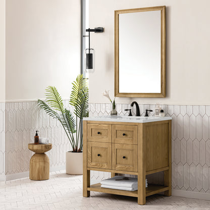 Renovate for Less Atlanta Breckenridge 30" Single Vanity, Light Natural Oak w/ 3 CM Lime Delight Top