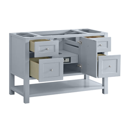 Renovate for Less Atlanta Breckenridge 60" Single Vanity, Serenity Blue, w/ 3 CM White Zeus Quartz Top