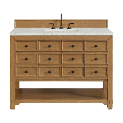 Malibu 48" Single Vanity, Amber Birch w/ 3 CM Victorian Silver Silestone Top w/ FreePower Wireless Charger