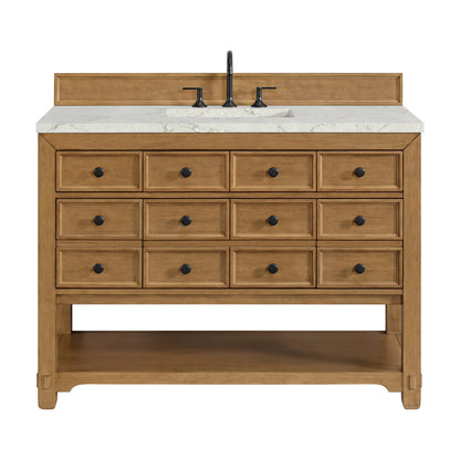 Malibu 48" Single Vanity, Amber Birch w/ 3 CM Victorian Silver Silestone Top