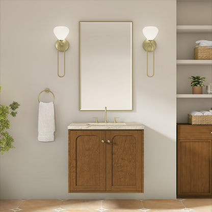 Renovate for Less Atlanta Laurent 30" Single Vanity, Honey Oak w/ 3 CM Tajnar Eclos Top