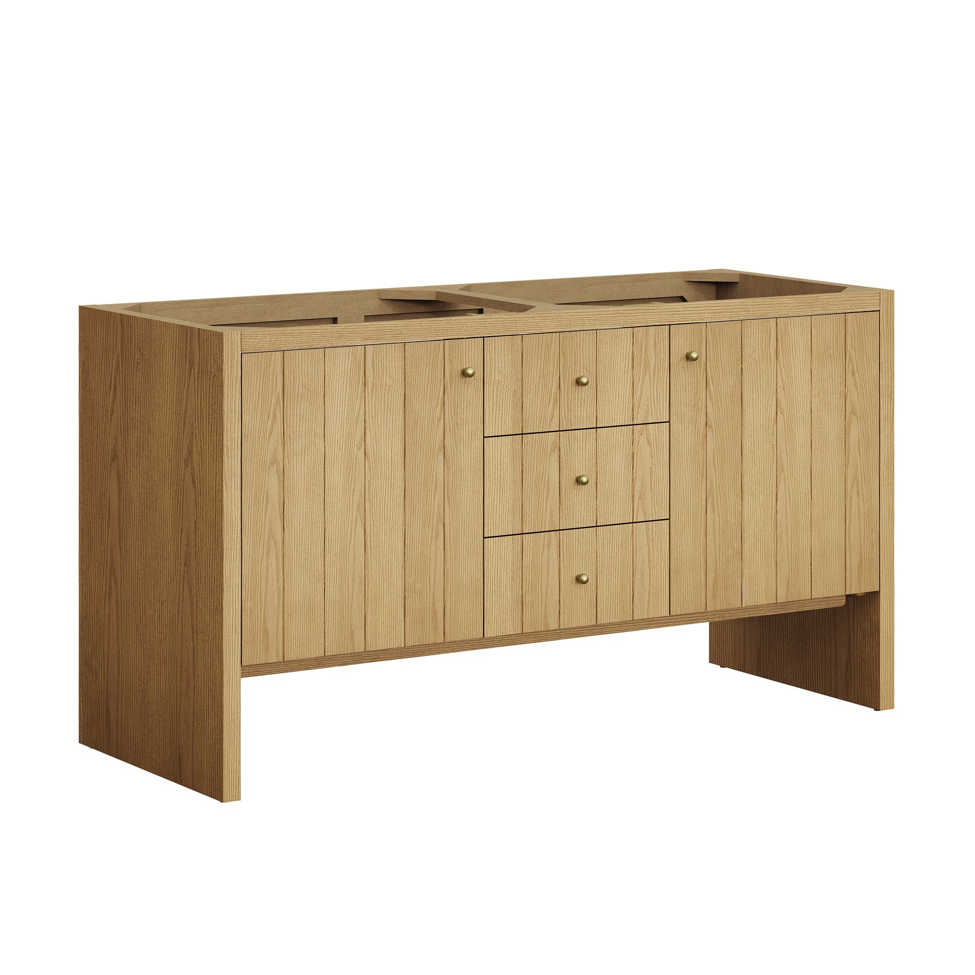Renovate for Less Atlanta Hudson 60" Double Vanity Cabinet, Light Natural Oak