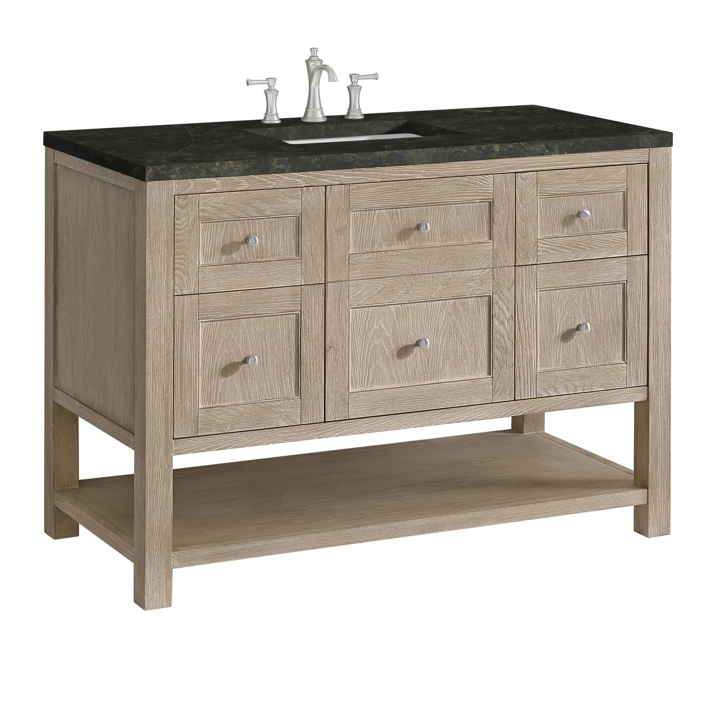 Renovate for Less Atlanta Breckenridge 48" Single Vanity, Whitewashed Oak, w/ 3 CM Phantome Eclos Top