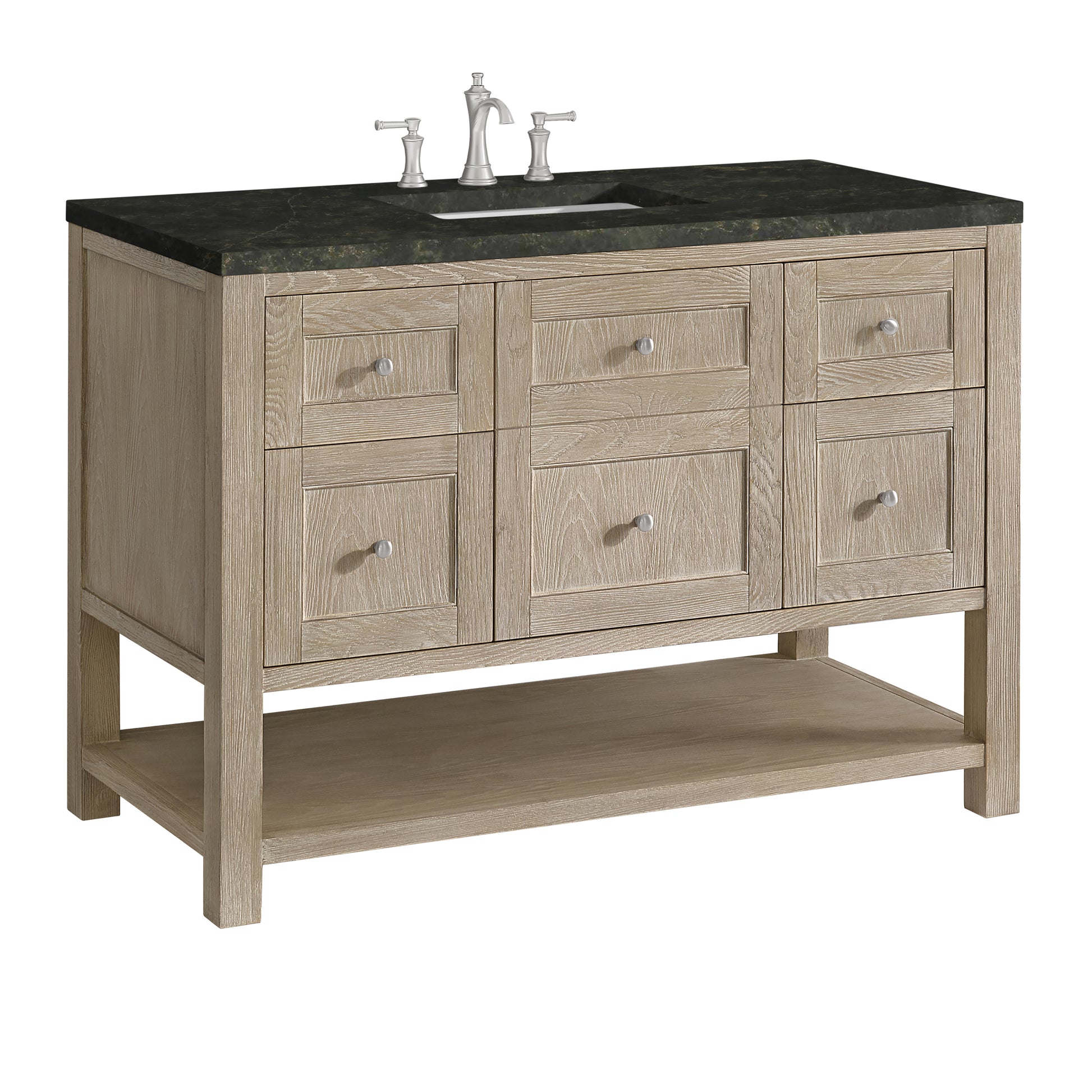 Renovate for Less Atlanta Breckenridge 48" Single Vanity, Whitewashed Oak, w/ 3 CM Phantome Eclos Top