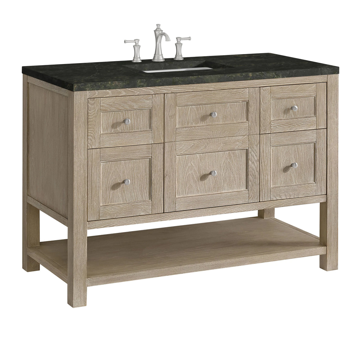 Breckenridge 48" Single Vanity, Whitewashed Oak, w/ 3 CM Phantome Eclos Top