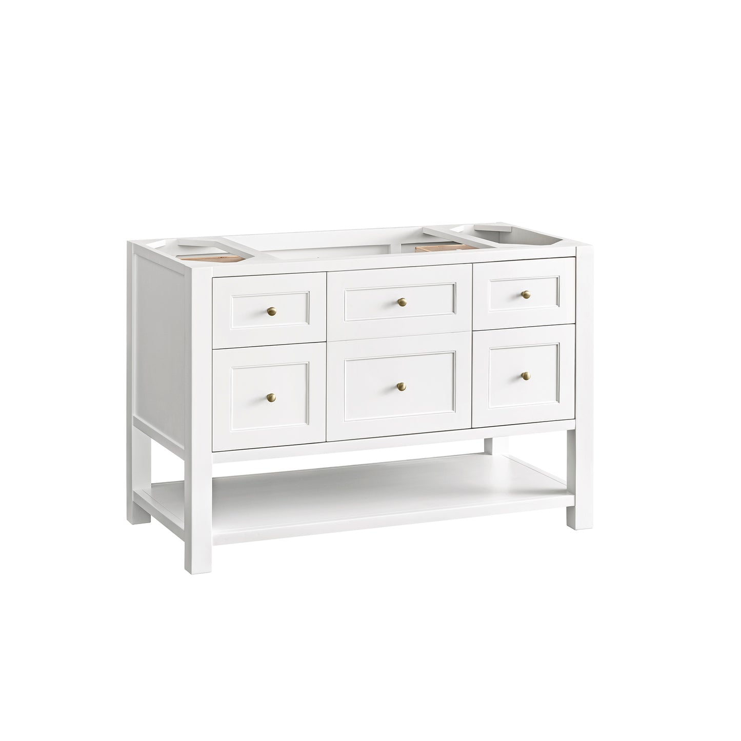 Renovate for Less Atlanta Breckenridge 48" Single Vanity, Bright White, w/ 3 CM Siberian Silestone Top