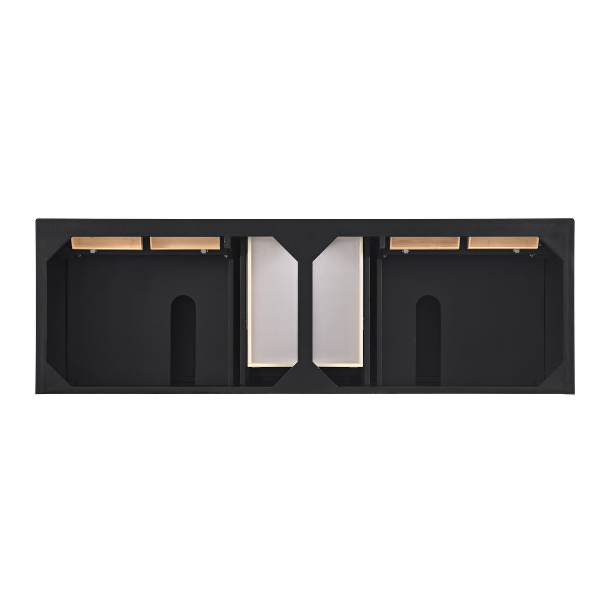 Lorelai 72" Double Vanity, Black Onyx w/ 3 CM Eternal Jasmine Pearl Silestone Top