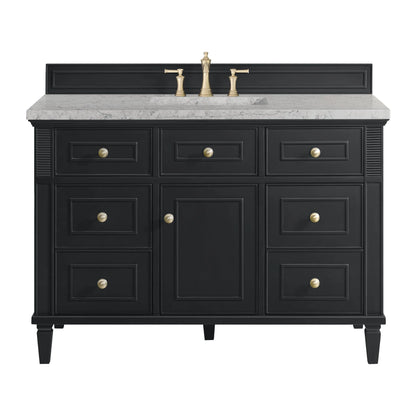 Lorelai 48" Single Vanity, Black Onyx w/ 3 CM Eternal Jasmine Pearl Silestone Top w/FreePower Wireless Charger