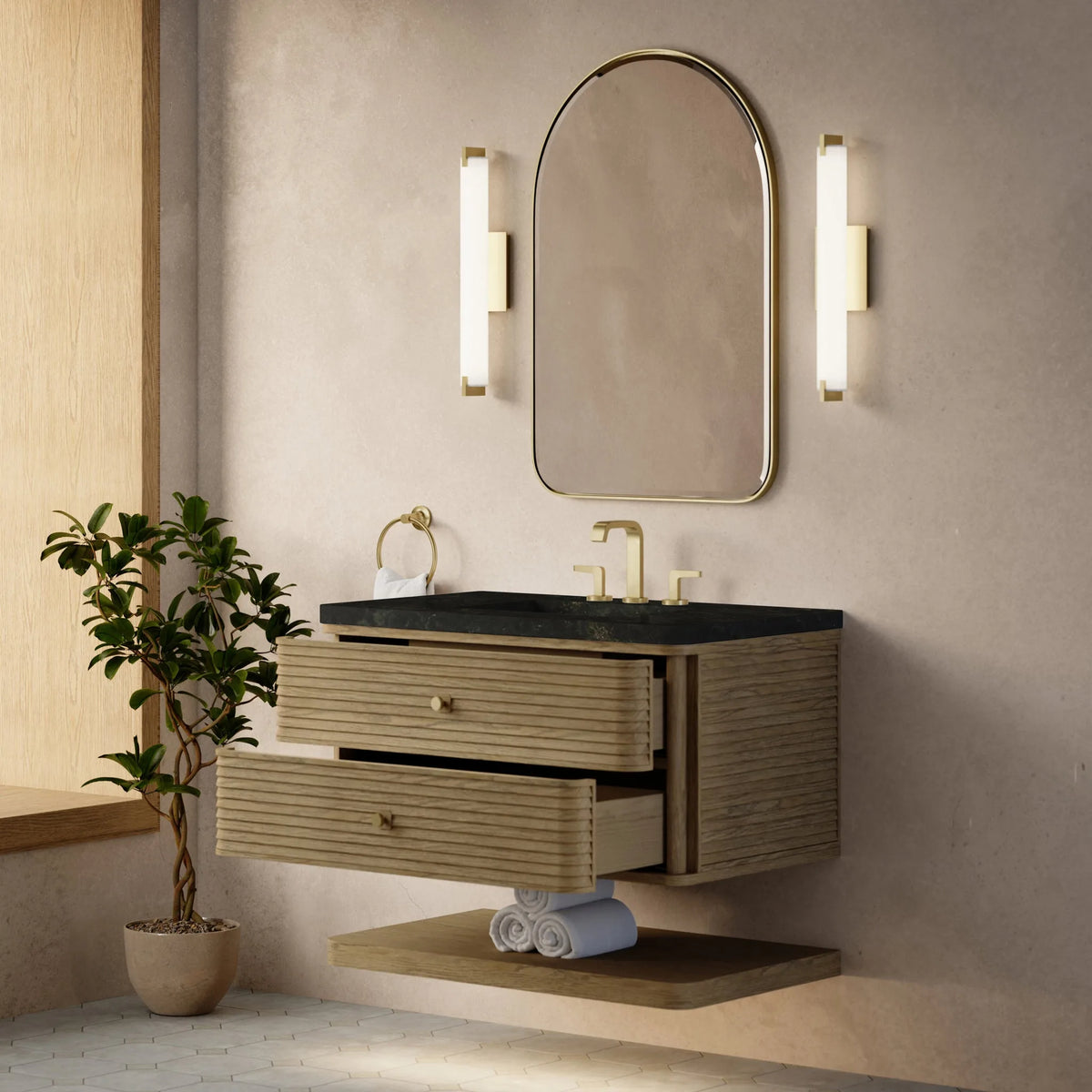 Allamari 36" Single Vanity, Dune Mist w/ 3 CM Phantome Eclos Top