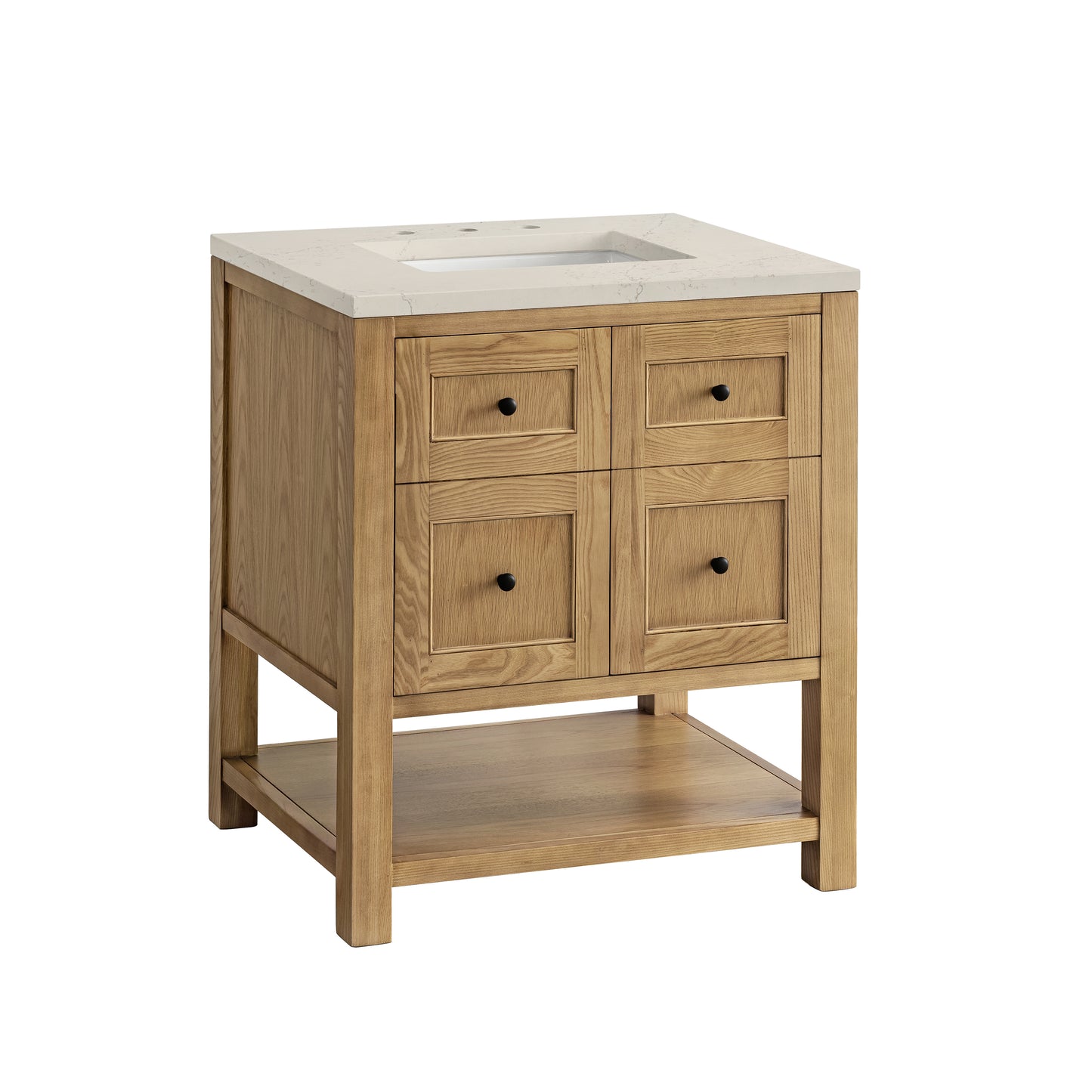 Renovate for Less Atlanta Breckenridge 30" Single Vanity, Light Natural Oak, w/ 3 CM Siberian Silestone Top