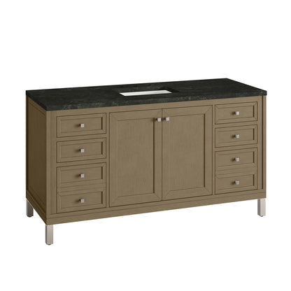 Renovate for Less Atlanta Chicago 60" Single Vanity, Walnut Whisper, w/ 3 CM Phantome Eclos Top