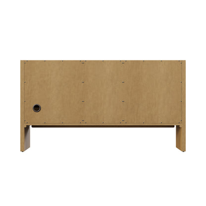 Renovate for Less Atlanta Hudson 60" Double Vanity, Light Natural Oak w/ 3 CM Victorian Silver Top w/FreePower Wireless Charger