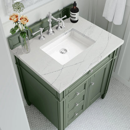 Brittany 30" Single Vanity, Smokey Celadon w/ 3 CM Ethereal Noctis Top