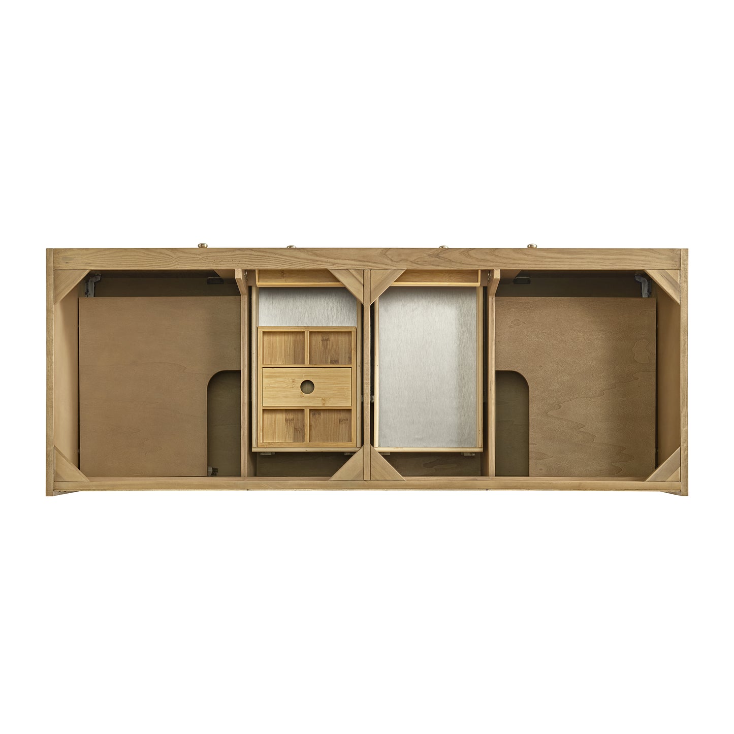 Renovate for Less Atlanta Laurent 60" Double Vanity, Light Natural Oak, w/ 3 CM Phantome Eclos Top
