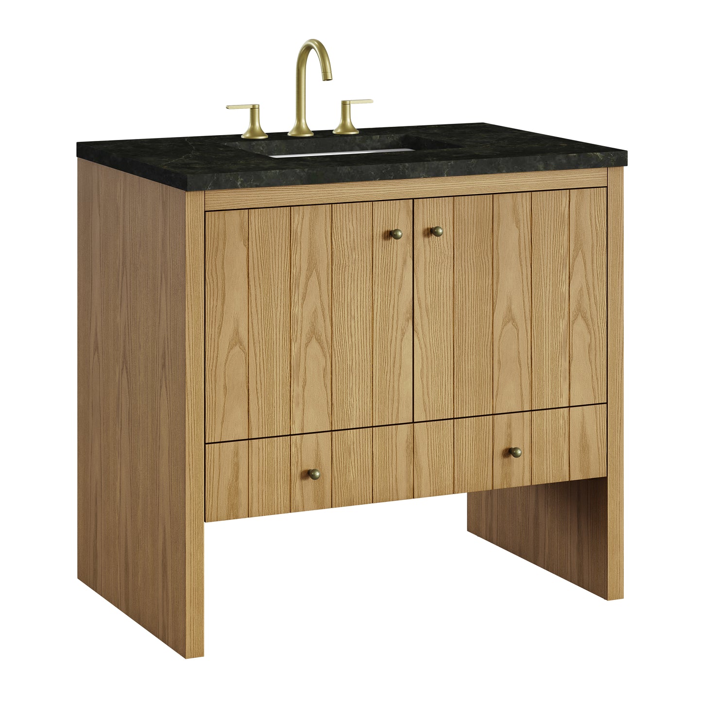 Renovate for Less Atlanta Hudson 36" Single Vanity, Light Natural Oak, w/ 3 CM Phantome Eclos Top