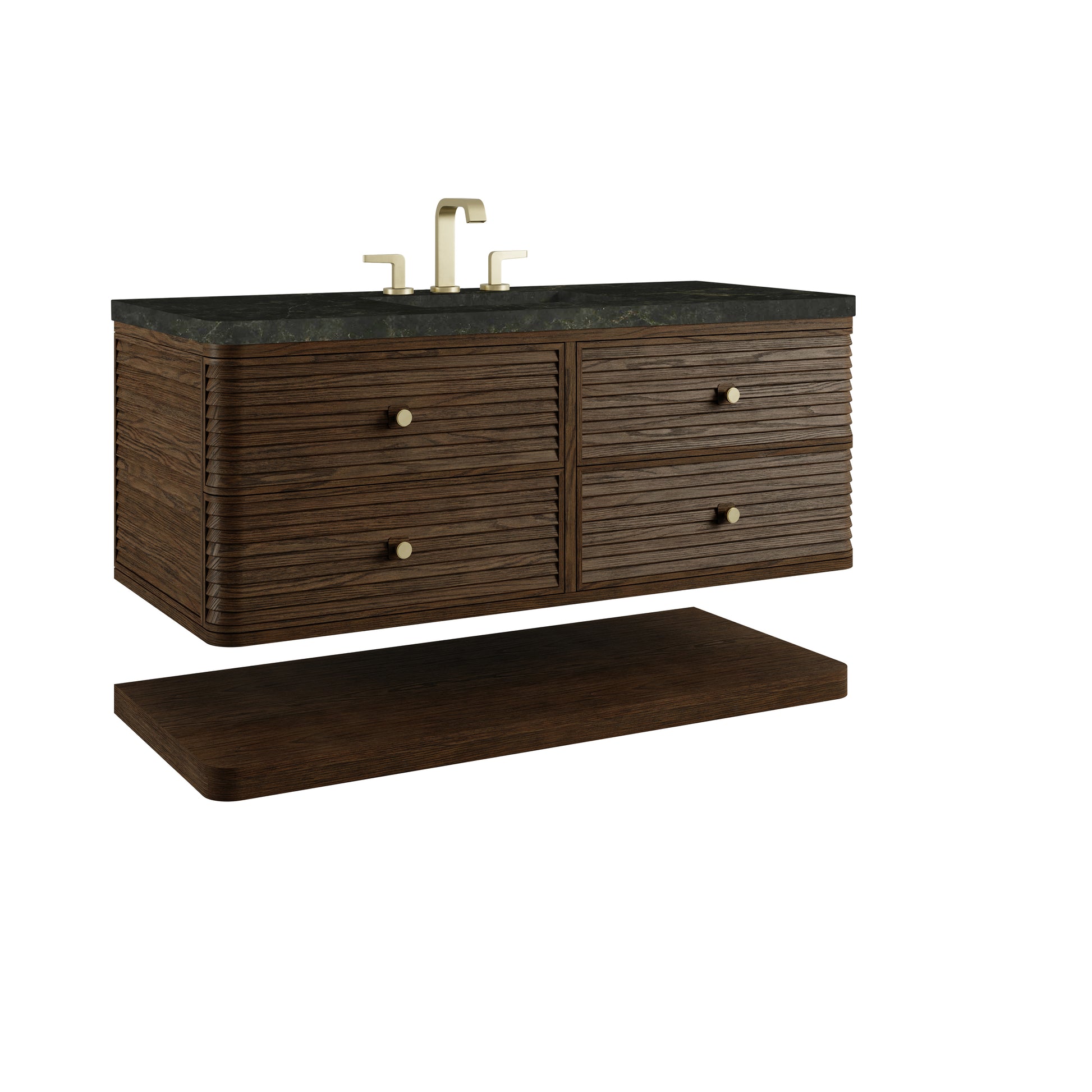 Renovate for Less Atlanta Allamari 48" Single Vanity, Sable w/ 3 CM Phantome Eclos Top