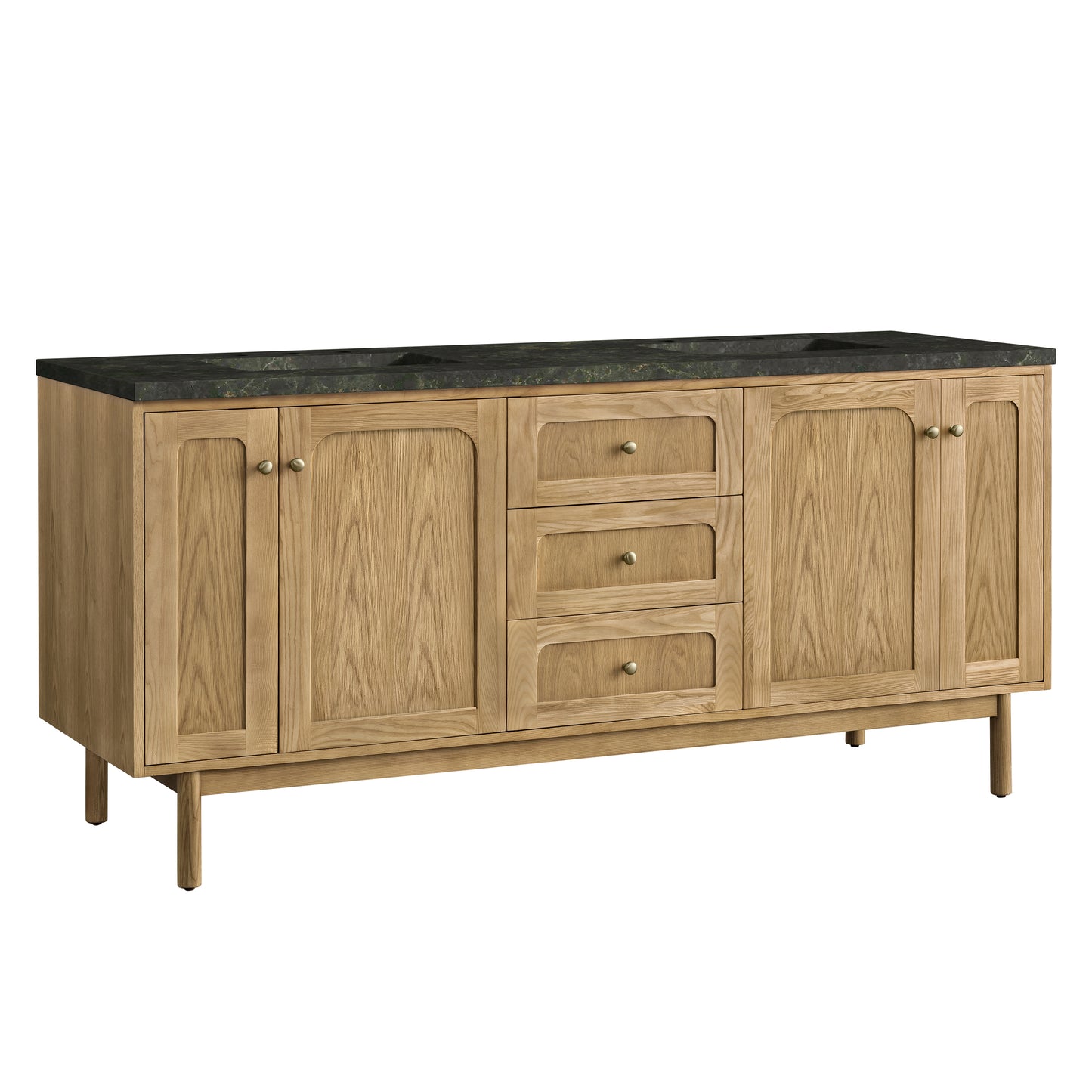 Renovate for Less Atlanta Laurent 72" Double Vanity, Light Natural Oak, w/ 3 CM Phantome Eclos Top