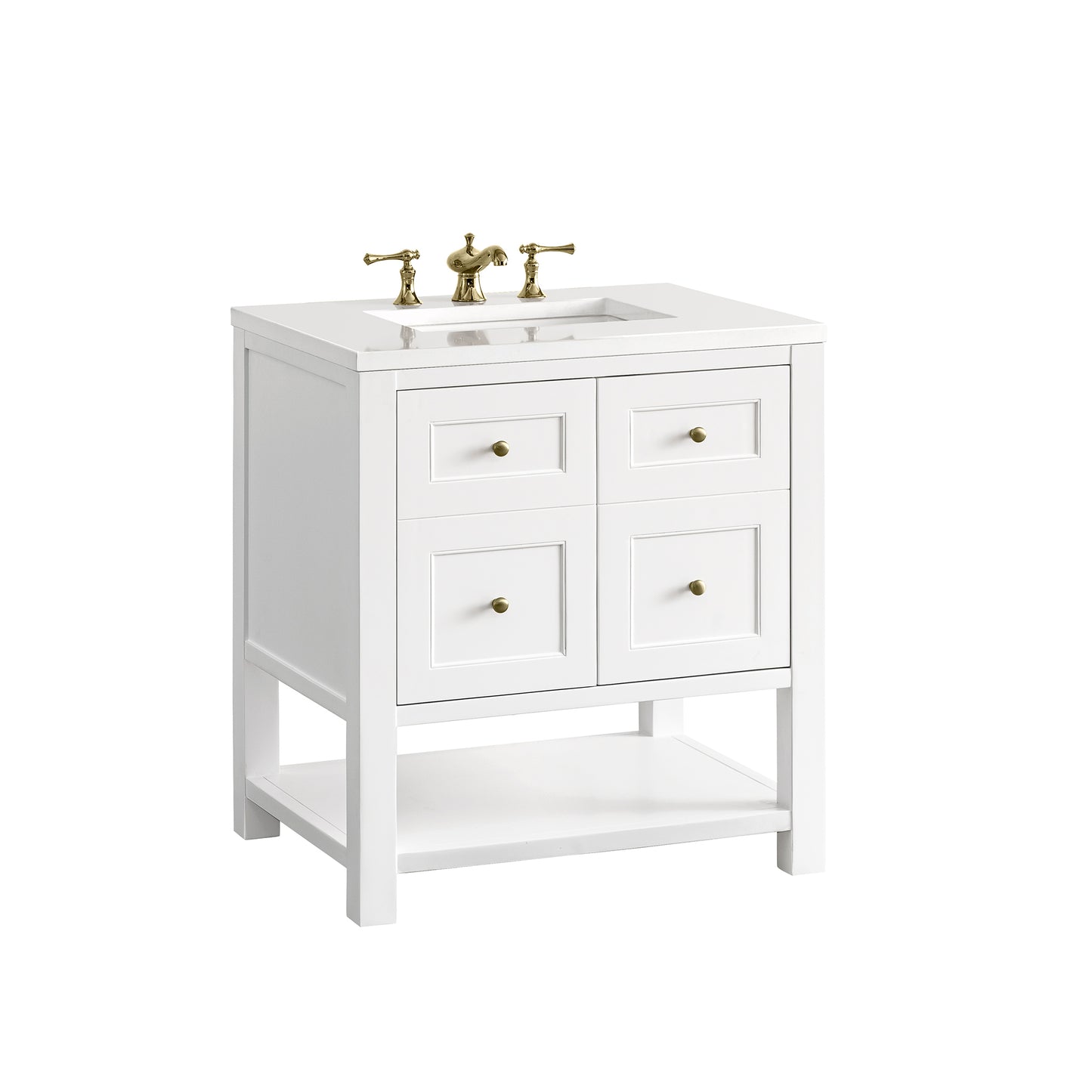 Renovate for Less Atlanta Breckenridge 30" Single Vanity, Bright White w/ 3 CM White Zeus Top