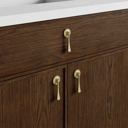 Kinnsden 36" Single Vanity, Sable Oak w/ 3 CM Siberian Silestone Top