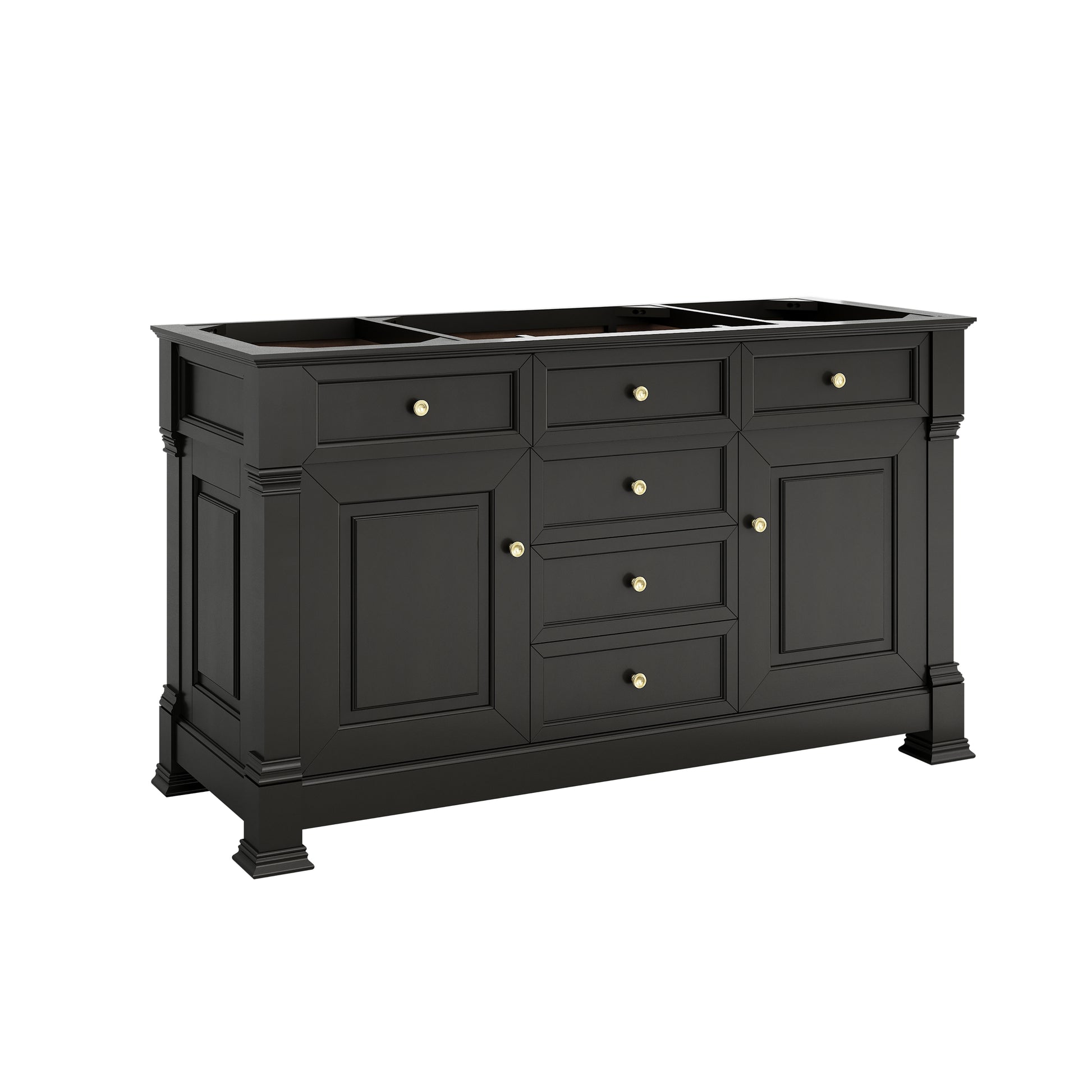 Renovate for Less Atlanta Brookfield 60" Single Vanity, Black Onyx w/ 3 CM Ethereal Noctis Silestone Top