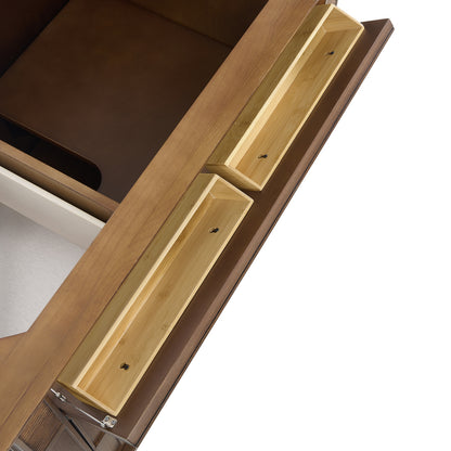 Renovate for Less Atlanta Lorelai 36" Single Vanity, Mid-Century Walnut w/ 3 CM Carrara White Marble Top